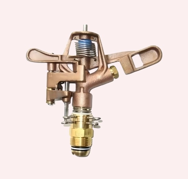 Brass Impact Sprinkler Heads Rotary Fixed Pattern, Heavy Duty Pop-Up Gear Drive Sprinklers for Large Area Irrigation and Agricultural Use